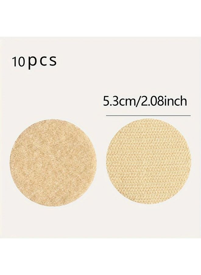 Beige 10pcs Super Sticky Hook And Loop Dots 5cm Round Self Adhesive Coins For Home DIY Crafts - Image 5