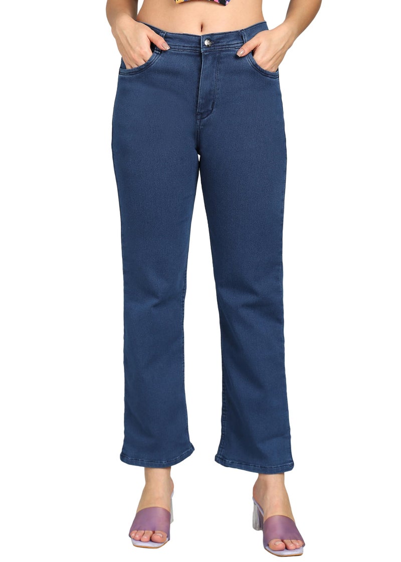 Nifty Women's Denim Stretchable Straight Fit Jeans (1457_BTA_36_Medium_Blue_36) - Image 1