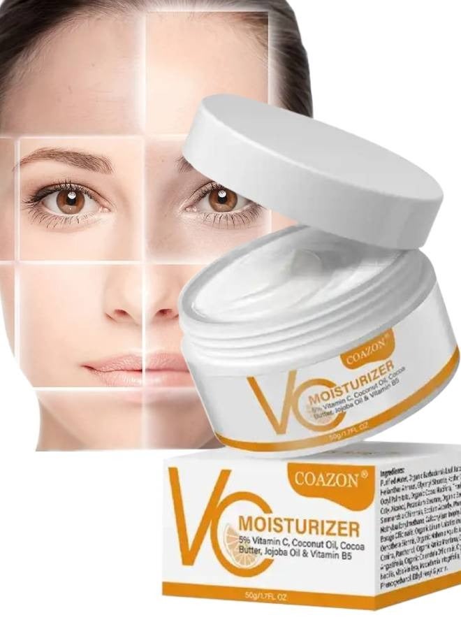 COAZON 50ml Vitamin C Moisturizing Cream Glow Boosting Moisturizer Skin Repairing Cream Reduce Sunspots and Anti Aging Facial Cream with Organic Ingredients for All Skin Types - Image 1