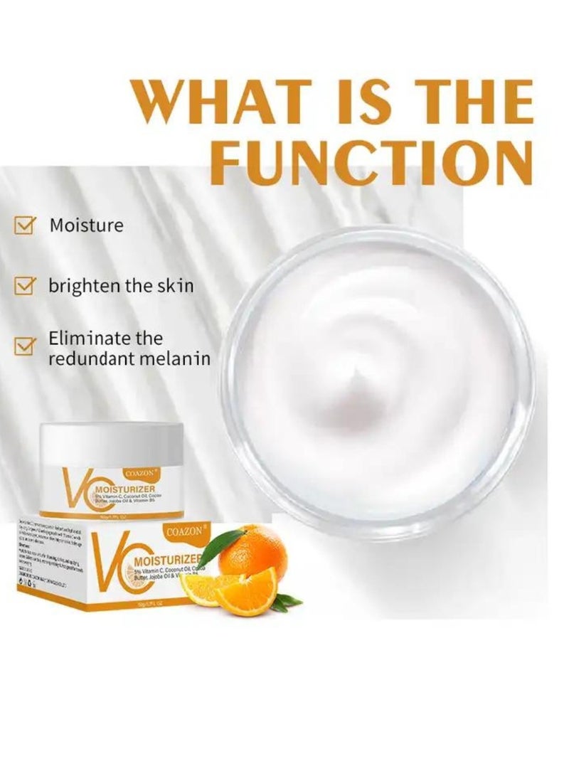 COAZON 50ml Vitamin C Moisturizing Cream Glow Boosting Moisturizer Skin Repairing Cream Reduce Sunspots and Anti Aging Facial Cream with Organic Ingredients for All Skin Types - Image 2