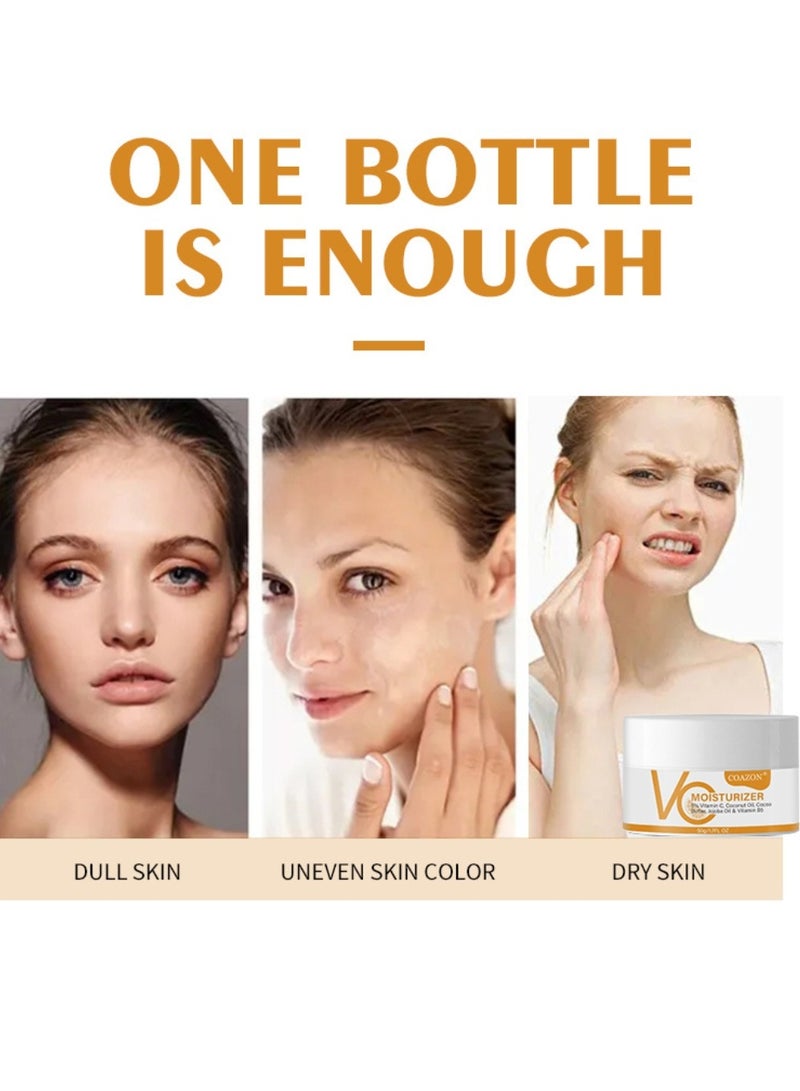 COAZON 50ml Vitamin C Moisturizing Cream Glow Boosting Moisturizer Skin Repairing Cream Reduce Sunspots and Anti Aging Facial Cream with Organic Ingredients for All Skin Types - Image 3