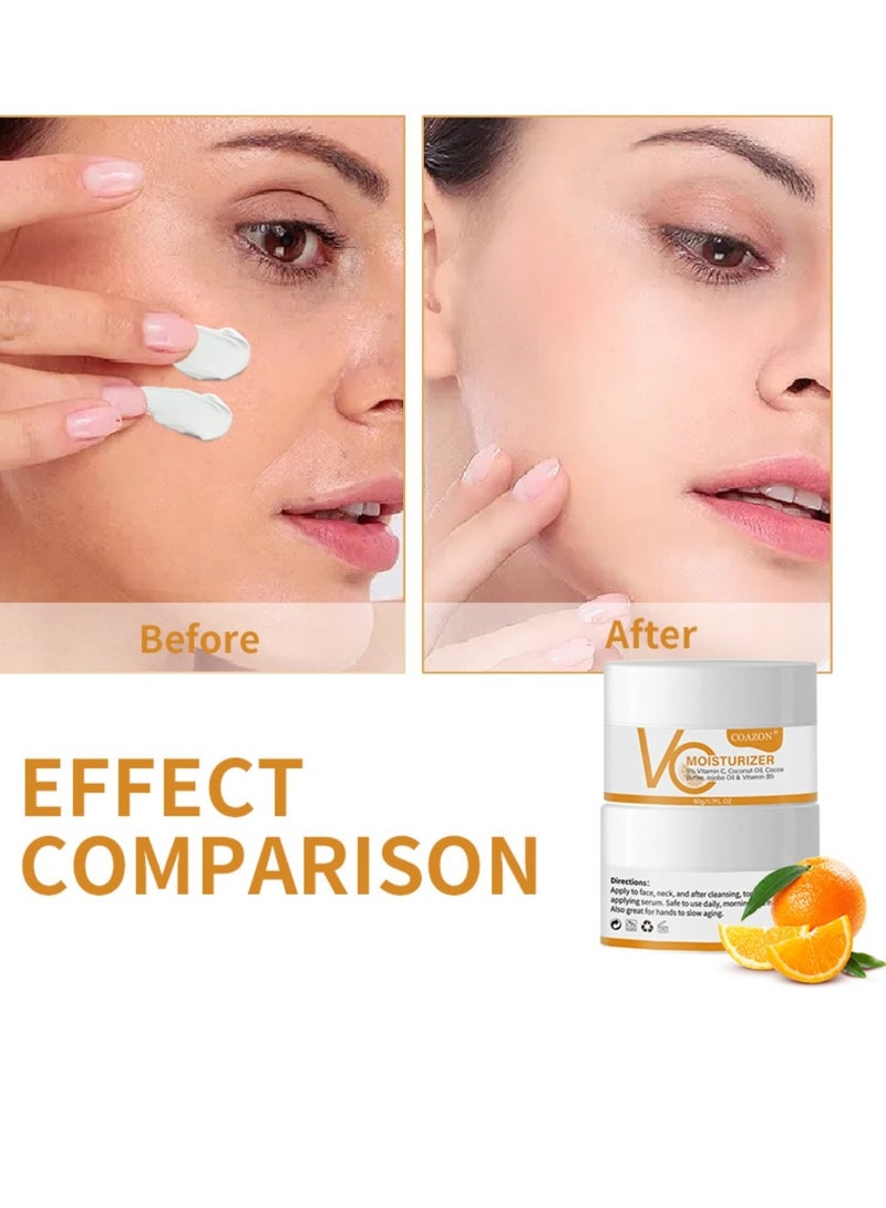 COAZON 50ml Vitamin C Moisturizing Cream Glow Boosting Moisturizer Skin Repairing Cream Reduce Sunspots and Anti Aging Facial Cream with Organic Ingredients for All Skin Types - Image 5