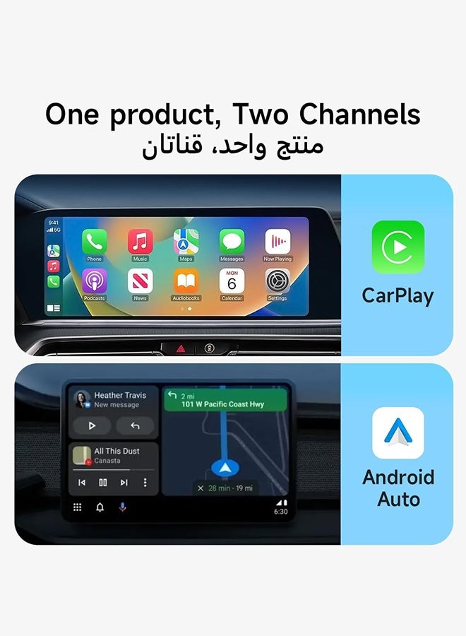 ديقيساند محول لاسلكي CarPlay وAndroid Auto للسيارة، التوصيل والتشغيل، بدون تأخير، اتصال سريع، تحويل CarPlay/Android Auto السلكي إلى لاسلكي، لأجهزة iPhone وهواتف Android - Image 2