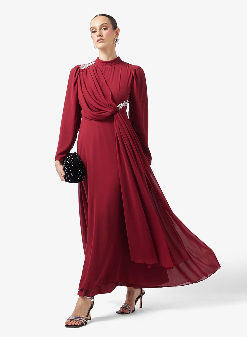 Khizana A-line Dress With Drapping - Image 4