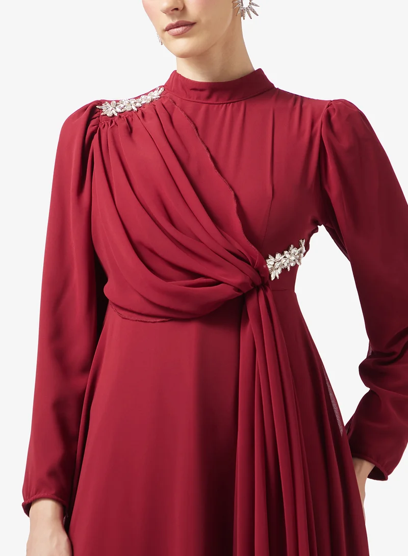 Khizana  A-line Dress With Drapping for Women | Best Price UAE