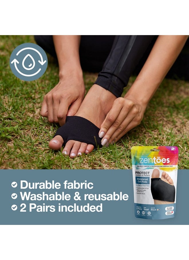 Zentoes ZenToes Metatarsal Pads for Women and Men - 4 Pack Ball of Foot Cushions (Black)  - Image 4