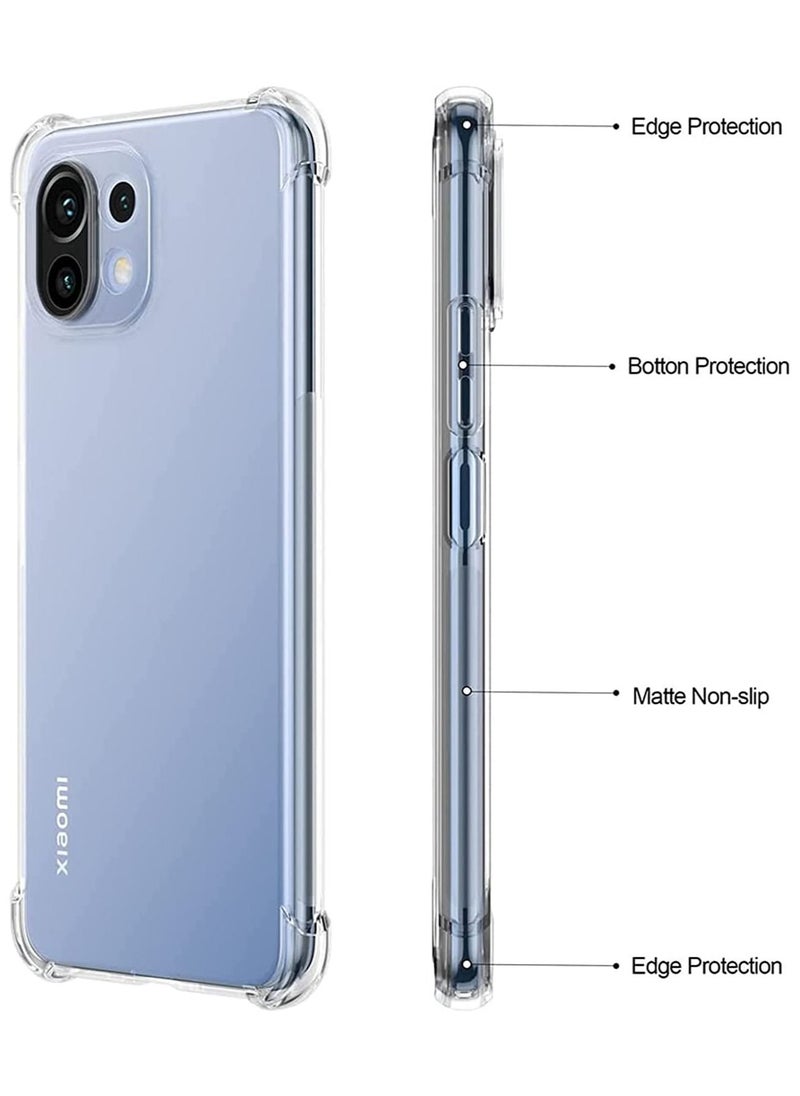 Generic Compatible with for Xiaomi Mi 11 Lite 5G Case Crystal Clear Anti Scratch Shock Absorption Cover Case Hd Clear Tpu Precise Cutouts and Slim Fit Transparent Cover 6.55 inch  - Image 2