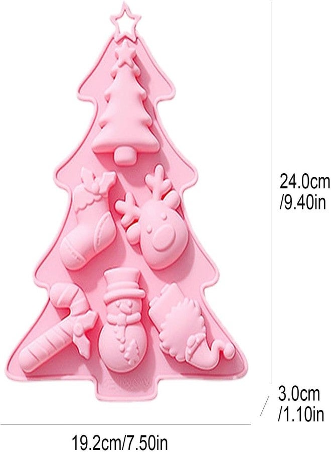 MARHABA TRADERS Christmas Silicone Chocolate Molds, Candy Baking Moulds, 3D Snowflake Cane Snowman Xmas Tree Gingerbread Man Santa Claus Gift Box Shape Mold for DIY Handmade Soap Candles Jello Fondant - Image 2