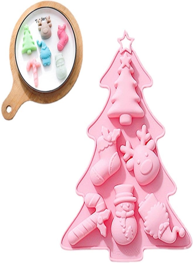 MARHABA TRADERS Christmas Silicone Chocolate Molds, Candy Baking Moulds, 3D Snowflake Cane Snowman Xmas Tree Gingerbread Man Santa Claus Gift Box Shape Mold for DIY Handmade Soap Candles Jello Fondant - Image 1