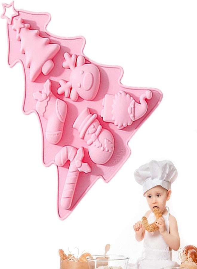 MARHABA TRADERS Christmas Silicone Chocolate Molds, Candy Baking Moulds, 3D Snowflake Cane Snowman Xmas Tree Gingerbread Man Santa Claus Gift Box Shape Mold for DIY Handmade Soap Candles Jello Fondant - Image 5