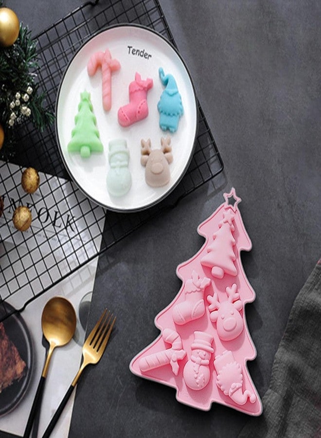 MARHABA TRADERS Christmas Silicone Chocolate Molds, Candy Baking Moulds, 3D Snowflake Cane Snowman Xmas Tree Gingerbread Man Santa Claus Gift Box Shape Mold for DIY Handmade Soap Candles Jello Fondant - Image 4