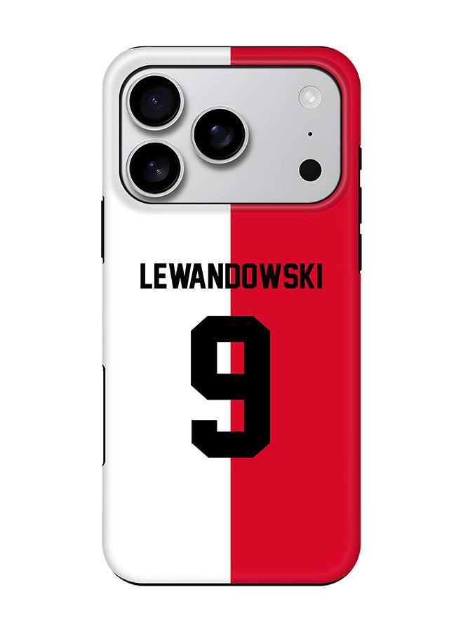 Stylizedd Tough Pro Magnetic Case for iPhone 17 Pro, Dual Layer hybrid PC + TPU Mobile Cover Matte - Football - Poland,  Lewandowski