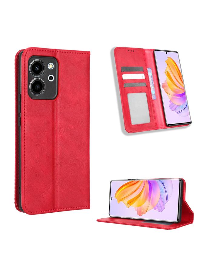 S-TOP Case For Honor 80 SE 5G Magnetic Buckle Retro Texture Leather Phone Case - Image 1