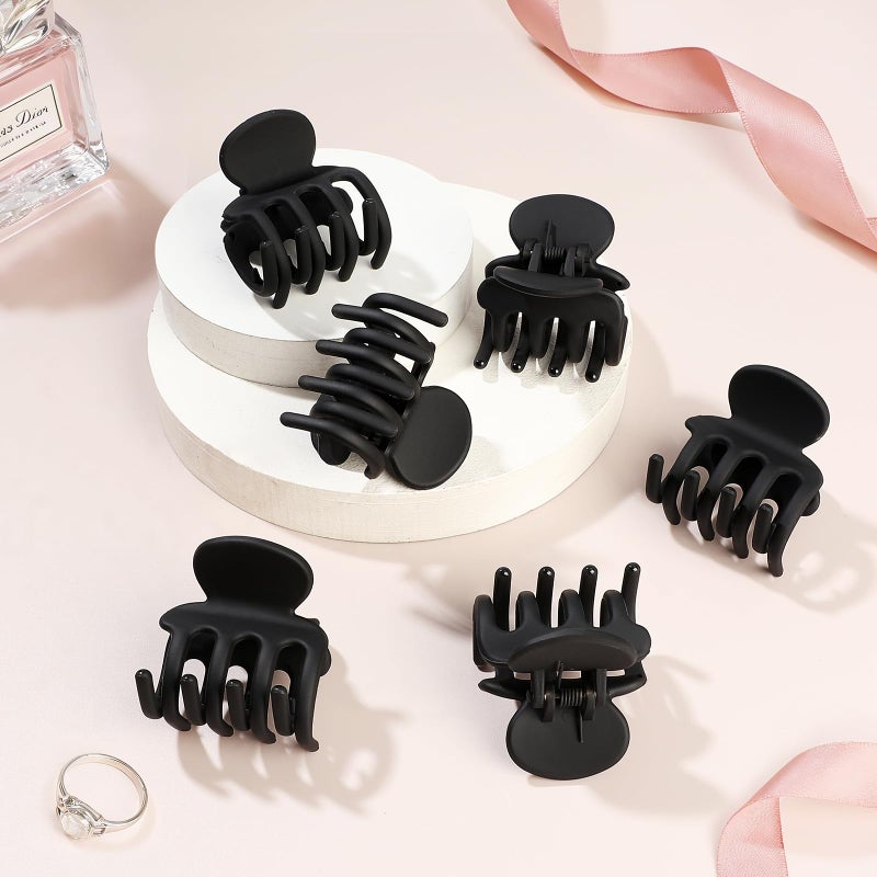 USDNICE 6 Pcs Hair Clips Small Claw Clips for Thin Hair Medium Matte Non-slip Hair Accessories for Women and Girls (Black) - Image 4