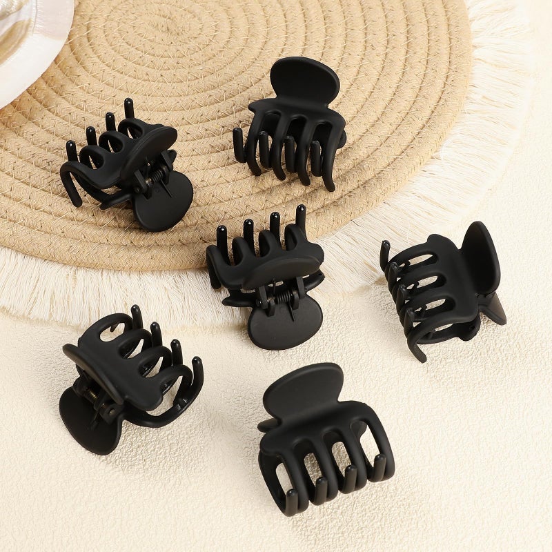 USDNICE 6 Pcs Hair Clips Small Claw Clips for Thin Hair Medium Matte Non-slip Hair Accessories for Women and Girls (Black) - Image 2