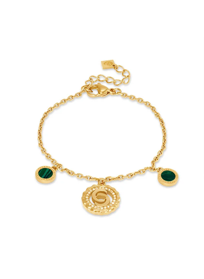 Fiora Gold Four-Motif Cutout Logo Bracelet for Women