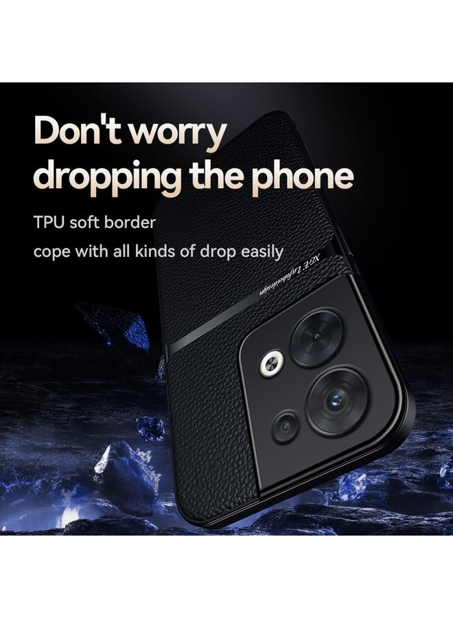 S-TOP Case For OPPO Reno8 Litchi Leather Magnetic Full Coverage Shockproof Phone Case - Image 4