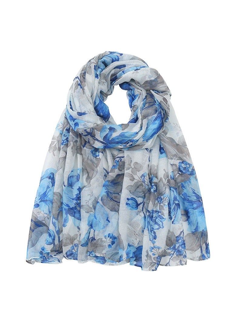 إسكدنيا New Balinese Scarf Women's Headband Wrapped Shawl Printed Flower Pattern Scarf Sun Protection Tourism Scarf Beach Scarf - Image 1