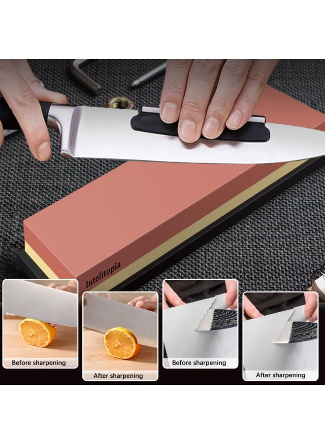 مجموعة حجر شحذ السكاكين 4 في 1 (400/1000/3000/8000 جريت) - مجموعة شحذ سكاكين المطبخ والخارجية مع الملحقات - Image 5
