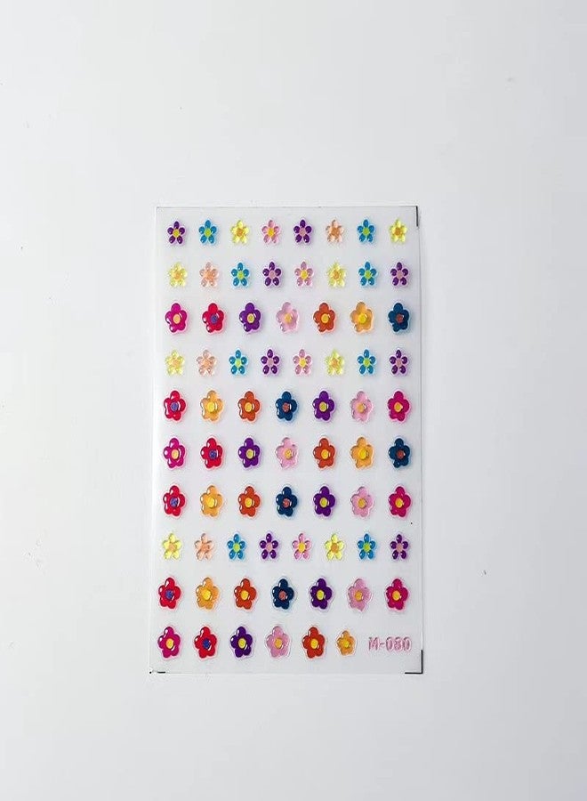 Dedyel New 5D Colorful Flowers Jelly Nail Stickers Cute Lines Colorful Peach Heart Nail Stickers for Nail Art Design DIY Colorful Creative Self-Adhesive Nail Art Stickers for Women Girls Kids (3 Sheets) - Image 5