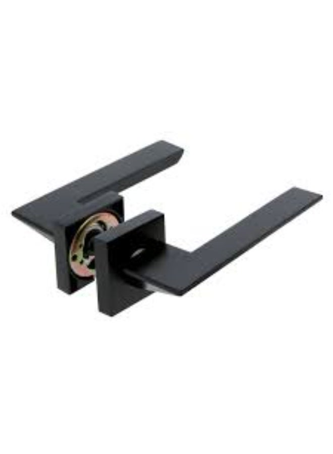 طقم أكرة روزيتا مقبض باب غرفة  مكون من قطعتين بلون اسود بفتحة سلندر