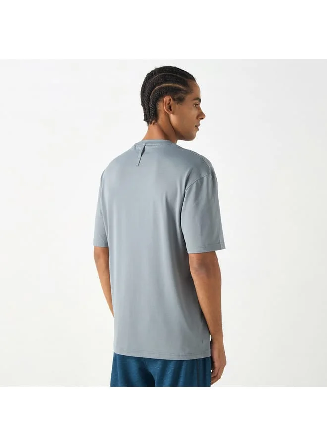 Kappa Kappa Textured T-shirt with Short Sleeves and Crew Neck