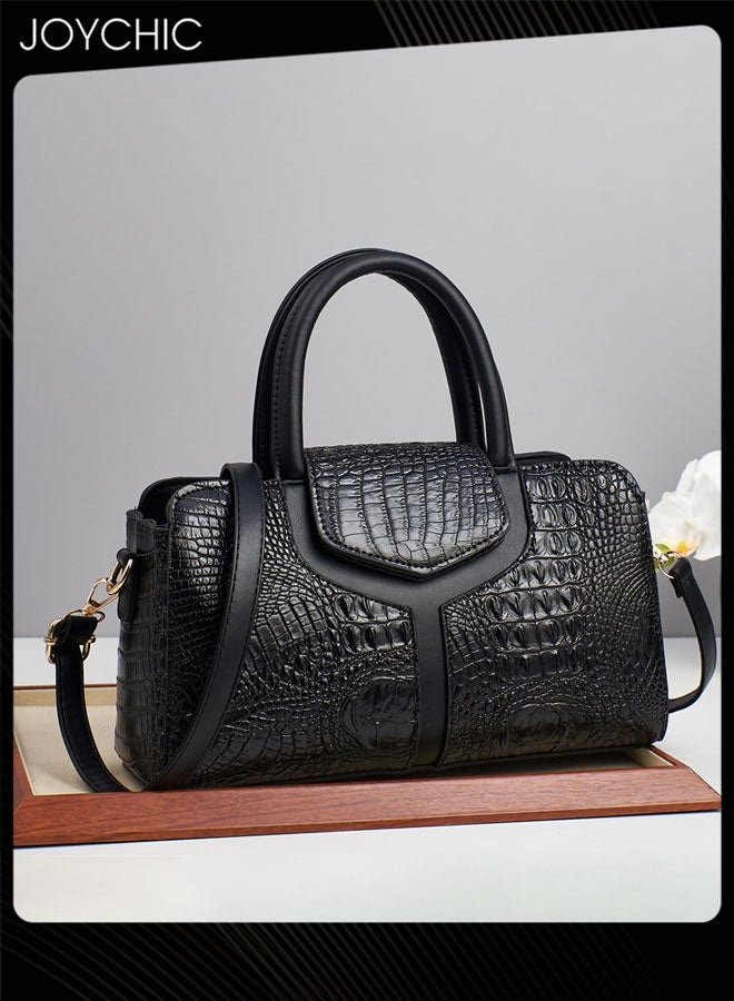 Joychic حقيبة يد نسائية بنمط تمساح سعة كبيرة مقاومة للاهتراء حقيبة كتف للسيدات - Image 2