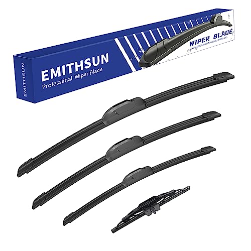 EMITHSUN® Windshield Wiper Blades Replacement for Lexus LX470 2000-2007,That Meet OEM Quality Front Rear Wipers Blade Set for My Car -24"+22"+16"(Set of 3) - Image 1