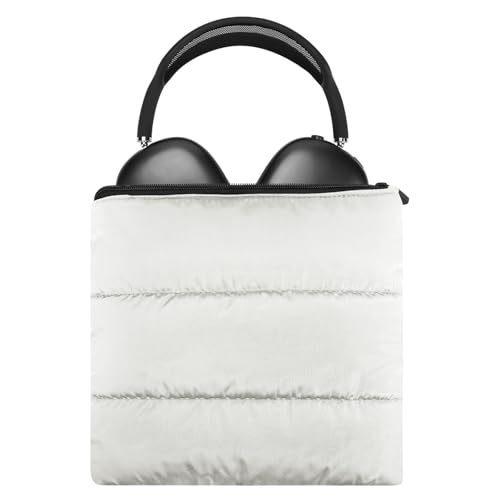 Geekria NOVA Headphones Puffy Pouch, Compatible with AirPods Max, Headset Carrying Bag, Soft Travel Pouch Case for Over-Ear Headphones (White) - Image 1