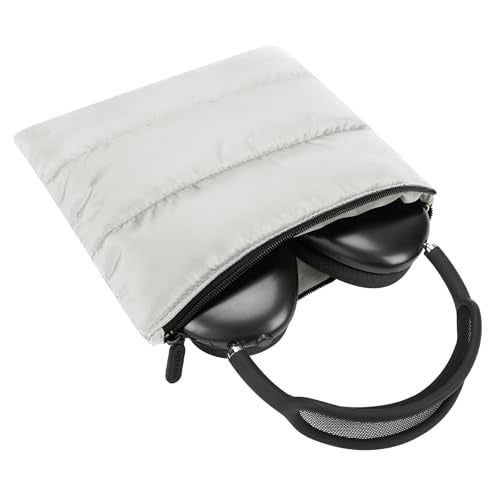 Geekria NOVA Headphones Puffy Pouch, Compatible with AirPods Max, Headset Carrying Bag, Soft Travel Pouch Case for Over-Ear Headphones (White) - Image 2