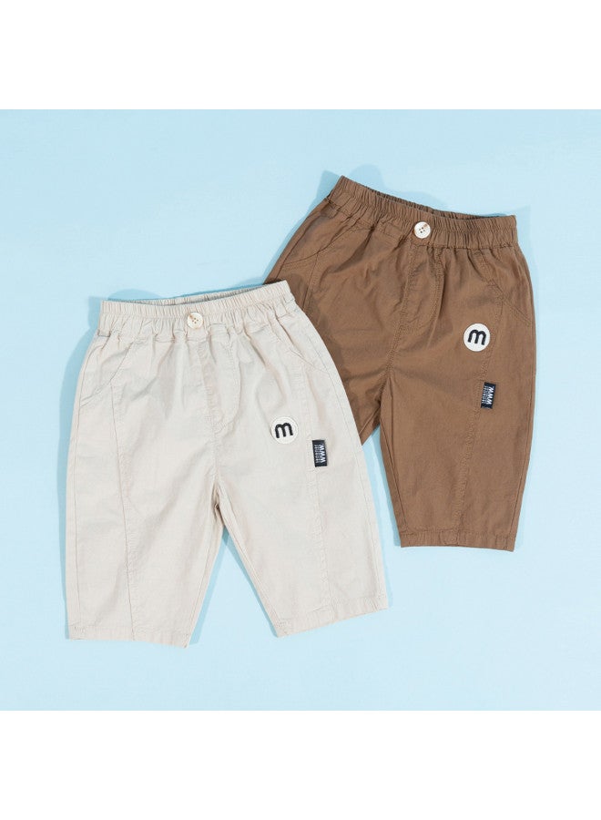 Bornbay boys' Seven-pants Summer Infant & Toddler Casual Pants Versatile Solid Color Straight Leg Trousers - Image 3