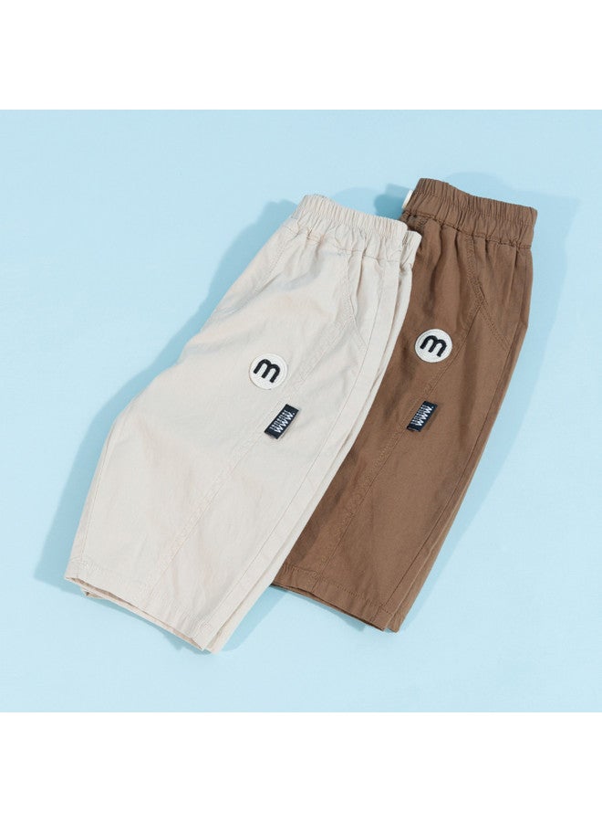 Bornbay boys' Seven-pants Summer Infant & Toddler Casual Pants Versatile Solid Color Straight Leg Trousers - Image 4