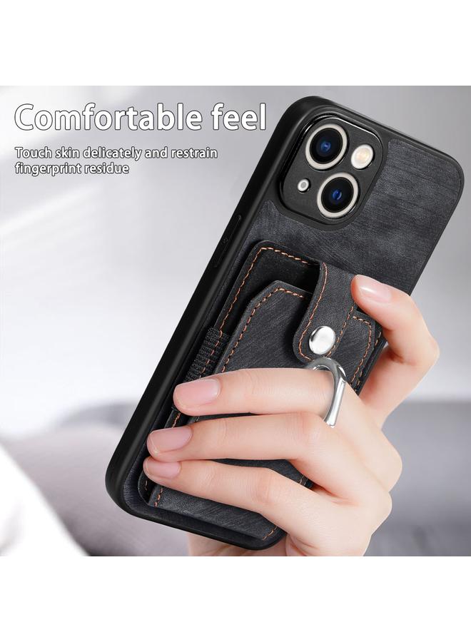 The Bros Phone Case For iPhone 12 mini Retro Skin-feel Ring Card Wallet Phone Phone Case  - Image 3