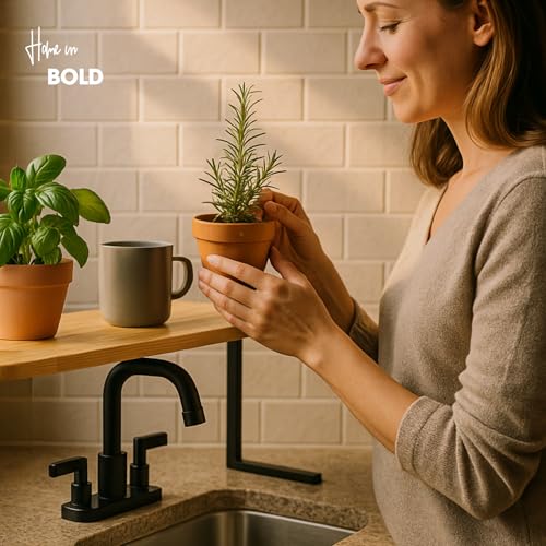 Home in Bold Over The Sink Shelf for Tall Faucet SpaceSaving Bathroom Over Faucet Kitchen Narrow Counter Over Sink Organizer 30 L 625 W 925 H Metal Above Sink Shelf Top of Sink Waterproof - Image 3