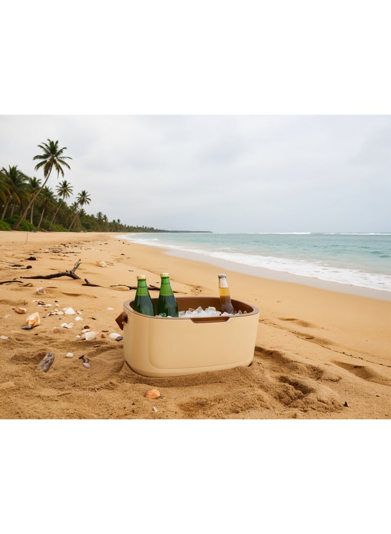 GREEN LION Vintage 20L Insulated Cooler Box with Triple-Layer Insulation / Adjustable Strap / Hot & Cold Storage / 24+ Hours Retention / Food-Grade Safety / Leak-Proof Design - Beige - Image 5