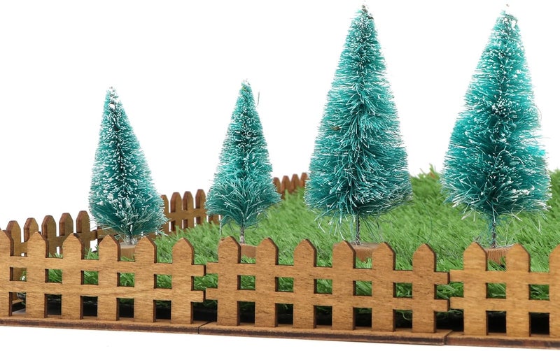 Cutemini Dollhouse Fairy Garden Fence 8PCS Miniature Wood Fences Dollhouse Village Landscape Accessories Wooden Decorative White Picket Landscap Fence (Brown) - Image 5