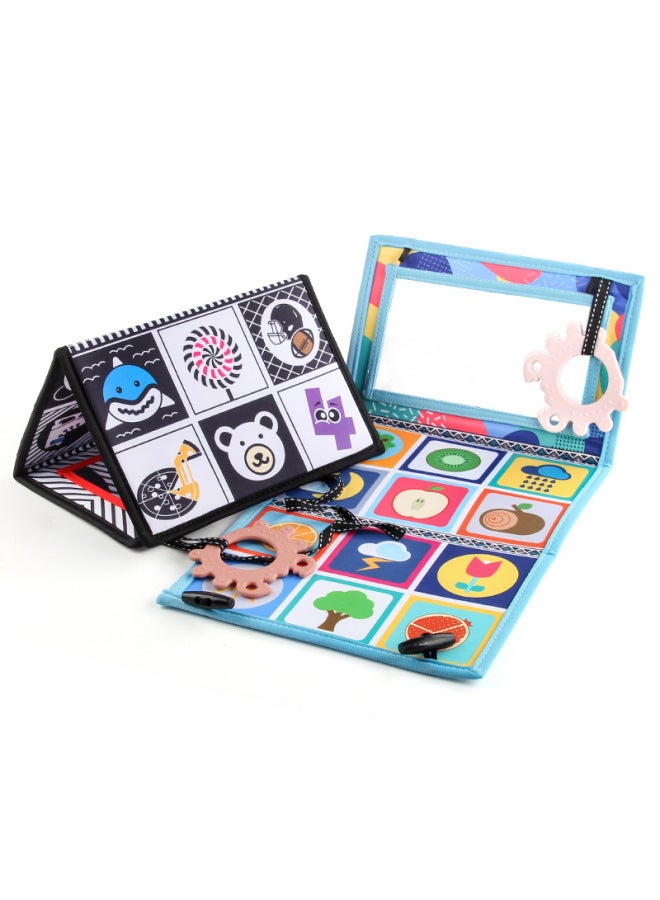 Infants Can't Tear Up Washable Desk Calendar Cloth Book Toys Early Education Cognitive Black And White Color Digital Ha Ha Mirror Cloth Book - Image 5