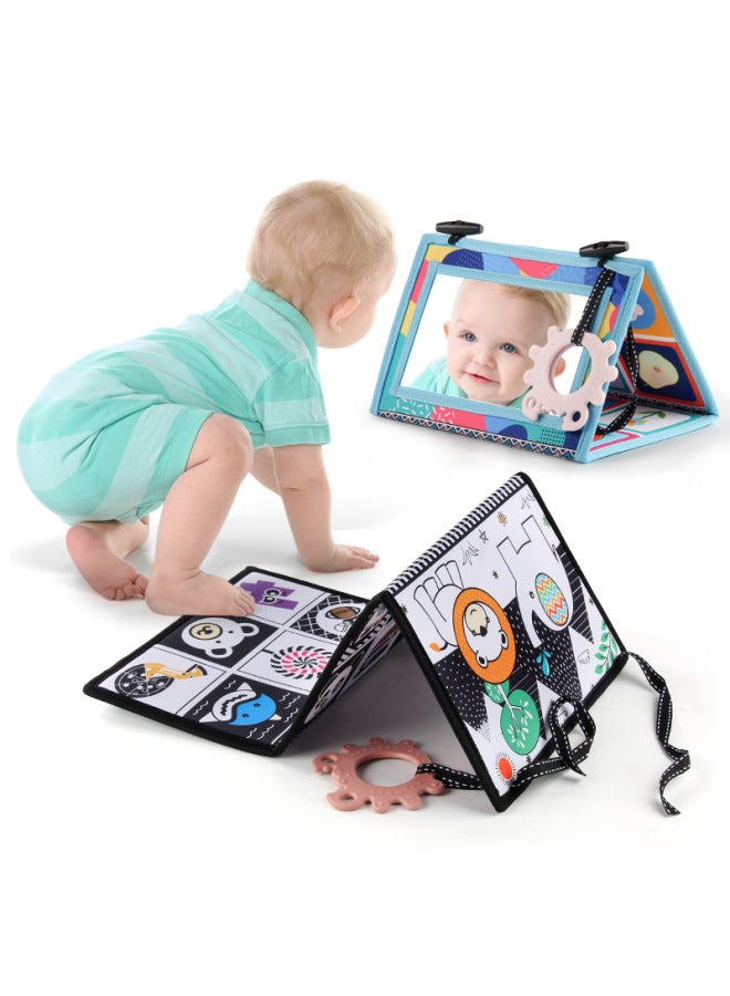 Infants Can't Tear Up Washable Desk Calendar Cloth Book Toys Early Education Cognitive Black And White Color Digital Ha Ha Mirror Cloth Book - Image 2