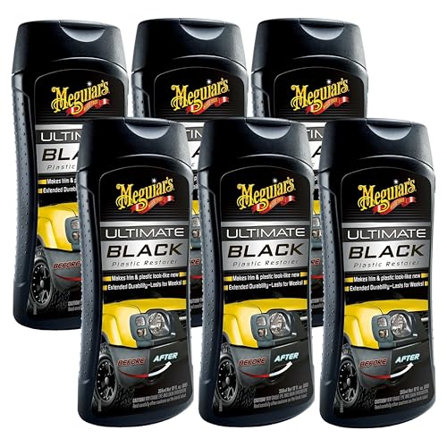Meguiar's Ultimate Black Plastic Restorer - Give Yourself the Gift of Shine This Holiday Season and Enhance Faded Trim with Long-Lasting UV Protection - 12 Oz - Image 1