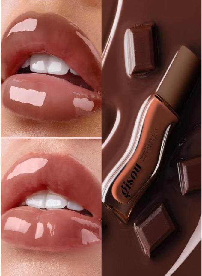 جيسو مجموعة "Glazed Lips Trio" من زيوت الشفاه المعززة بالعسل من Gisou (سعة 24 مل) – مجموعة زيوت مرطبة ومغذية للشفاه، تمنح لمعاناً فائقاً، وتتكون من 3 مستحضرات للعناية بالشفاه. - Image 4