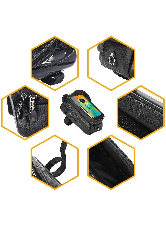 Generic Bicycle Phone Bag, Bicycle Front Frame Pouch, Waterproof, Bicycle Stand Accessory Pouch, Compatible iPhone 14Pro Max 13 12 XS XR Fit 6.9 inch  - Image 4