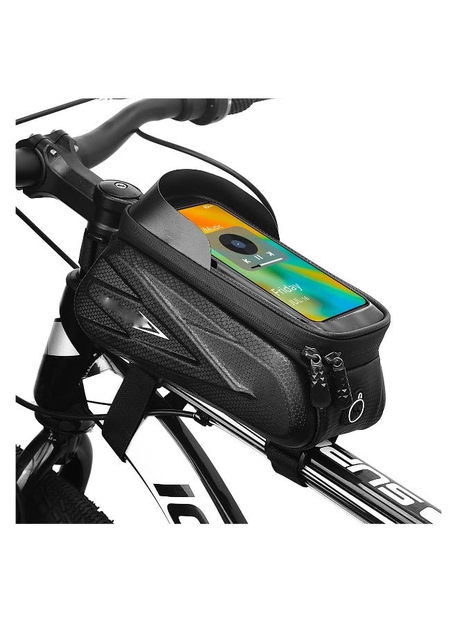 Generic Bicycle Phone Bag, Bicycle Front Frame Pouch, Waterproof, Bicycle Stand Accessory Pouch, Compatible iPhone 14Pro Max 13 12 XS XR Fit 6.9 inch  - Image 1