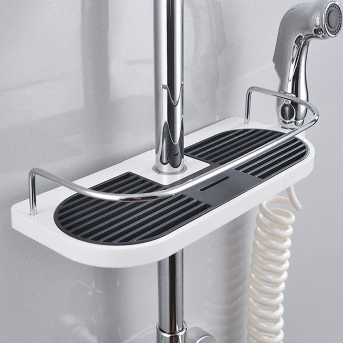 BATHROOM SHELF CADDY FOR SHOWER RAIL ALUMINUM BATHROOM SHOWER RACK ORGANIZER HOLDER FOR SOAP SHAMPOO CONDITIONER 19MM 25MM