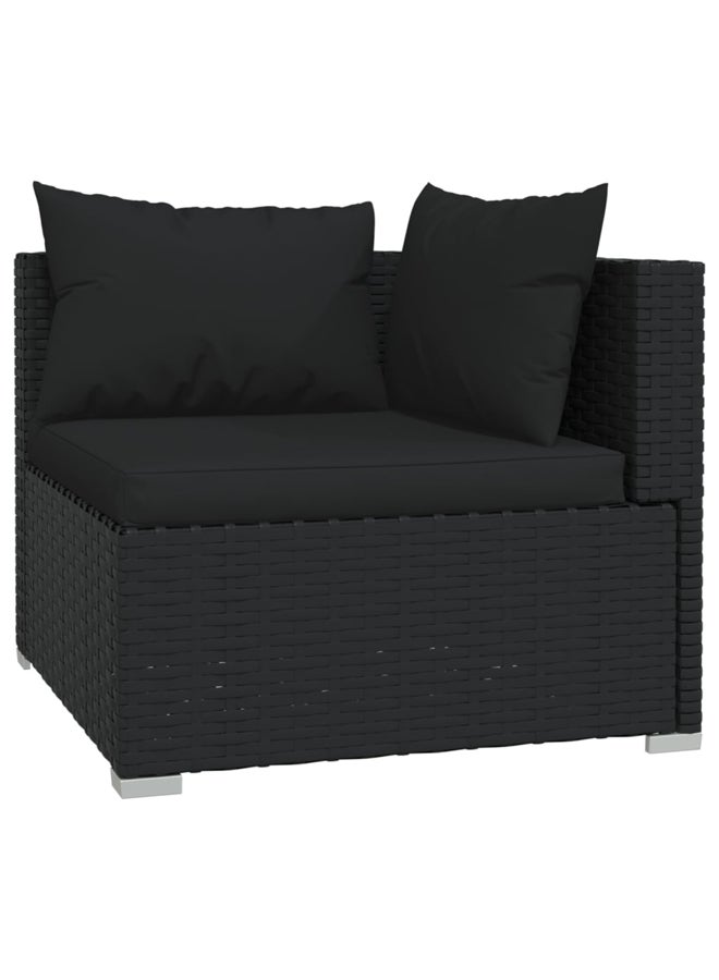 vidaxl 8 Piece Garden Lounge Set with Cushions Poly Rattan Black 3101960 - Image 3