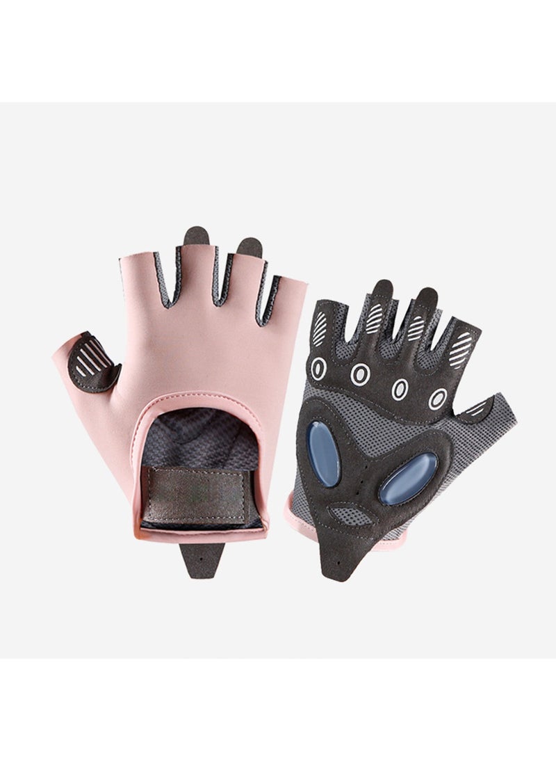 Workout Gloves, Cycling Weight Lifting Gloves, Palm Protection Semi Finger Gym Gloves, Exercise Anti-Skid Breathable Gloves - Image 1