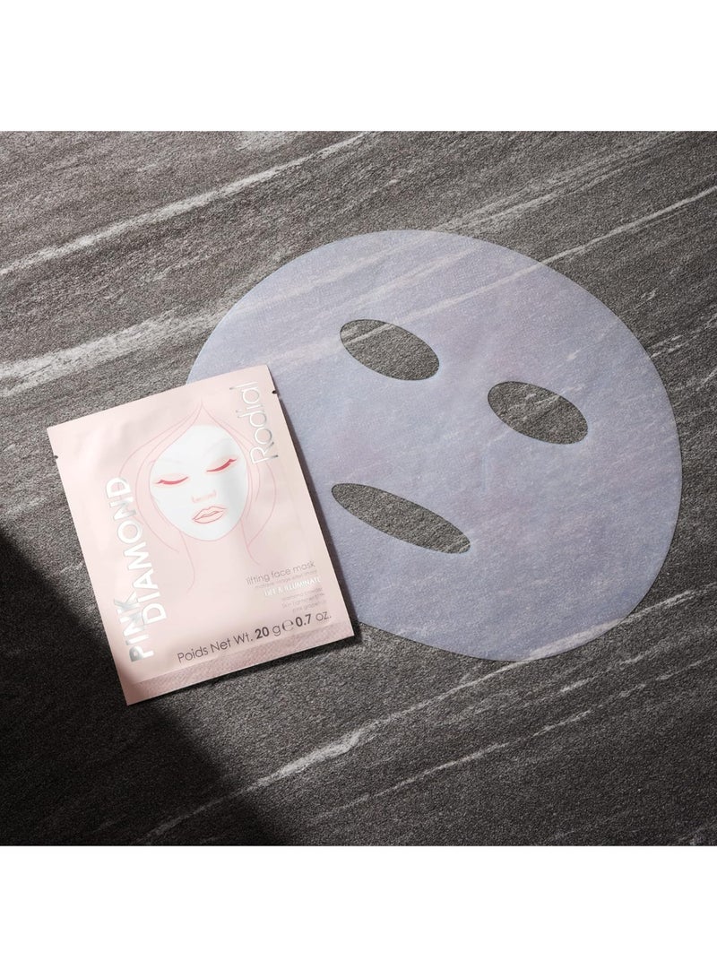 Rodial Pink Diamond Mask Individual – Instant Lifting for Sagging Skin, Diamond Powder & Vitamin C, Bio-Cellulose Sheet for Fine Line Relief 20ml - Image 4