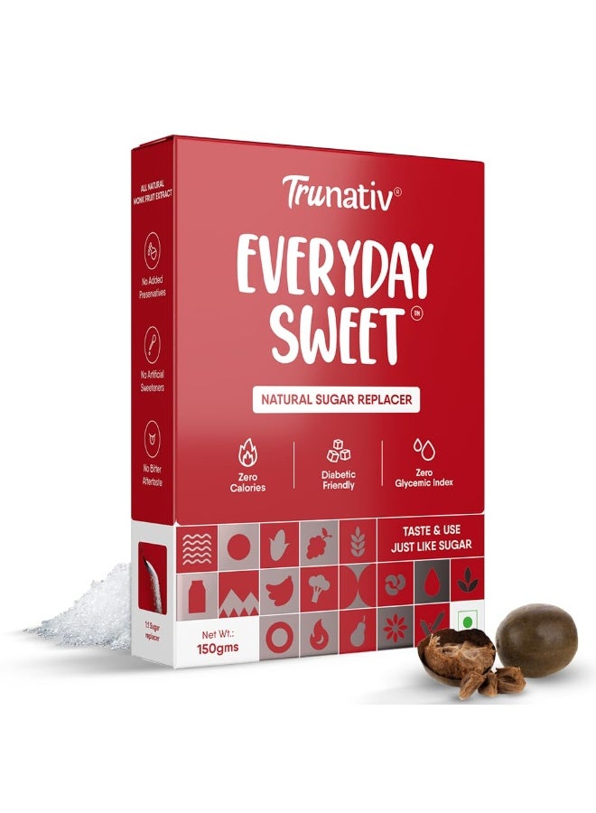تروناتيف Everyday Sweet | مسحوق محلّي من فاكهة المونكفروت | بديل السكر بدون سعرات حرارية | بديل السكر بنسبة 1:1 للطهي والخبز | مناسب لمرضى السكري ومتبعي حمية الكيتو | 150 جرام (عبوة واحدة) - Image 1