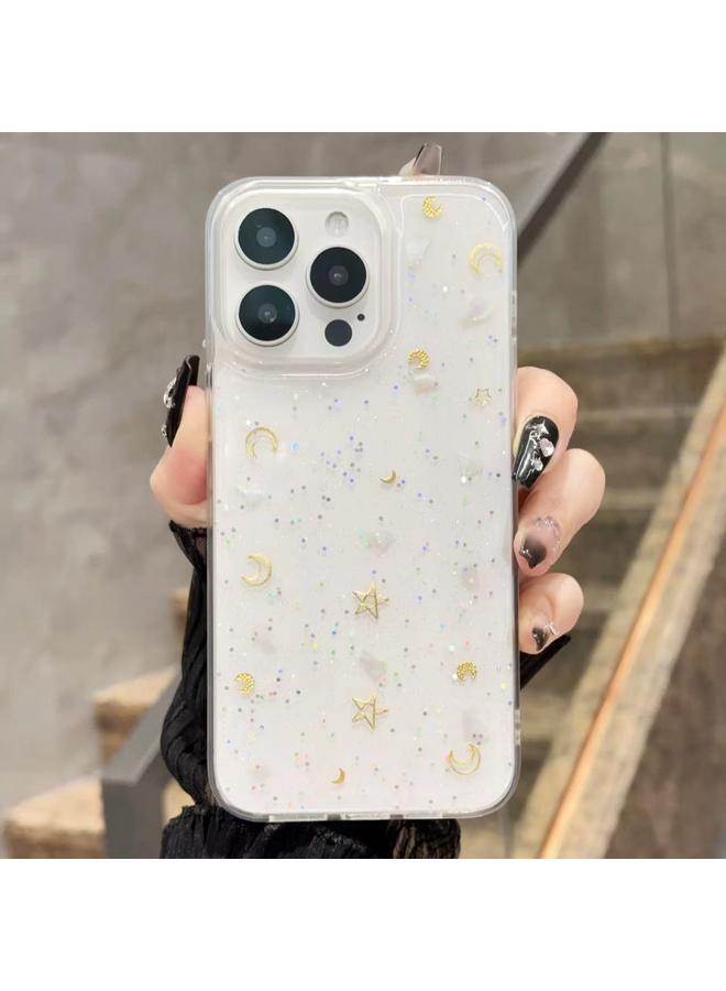 اس-توب جراب لهاتف iPhone 15 Pro مصنوع من مادة TPU الإيبوكسي اللامعة ونجمة القمر - Image 2