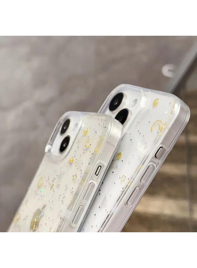 اس-توب جراب لهاتف iPhone 15 Pro مصنوع من مادة TPU الإيبوكسي اللامعة ونجمة القمر - Image 5