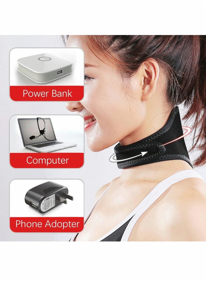 Y&D - Electric Neck Warmer Wrap Heating Pad for Shoulder Cervical Pain Relief Portable Size Heated Massager with Three Adjustable Heat Modes Black - Image 1